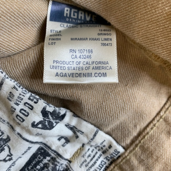 Mens Agave Nectar Cotton/Linen Pants SZ 36 - Picture 6 of 7